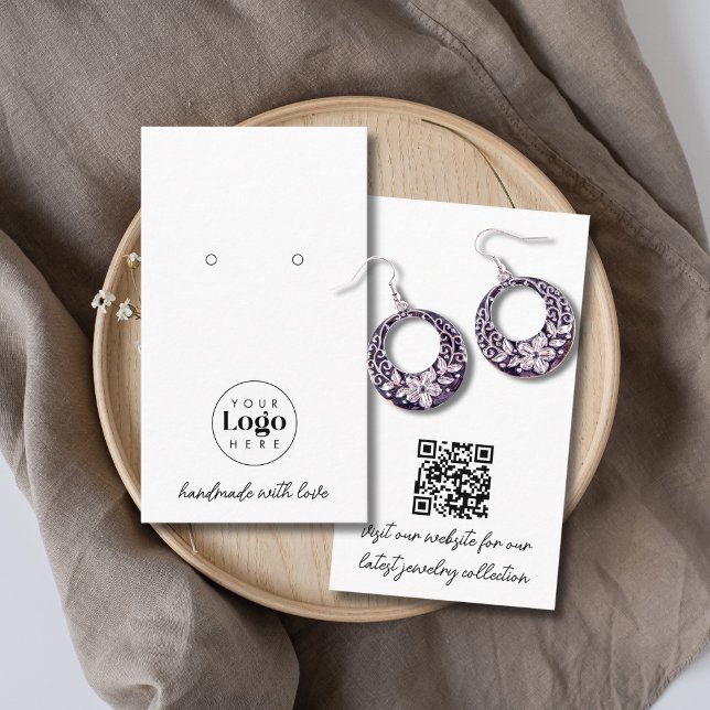 Custom Logo QR Code Jewelry Earring Display Card Visitenkarte (Von Creator hochgeladen)
