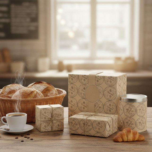 Custom Logo Rustic Bread & Pastry Wrap Geschenkpapier (Von Creator hochgeladen)