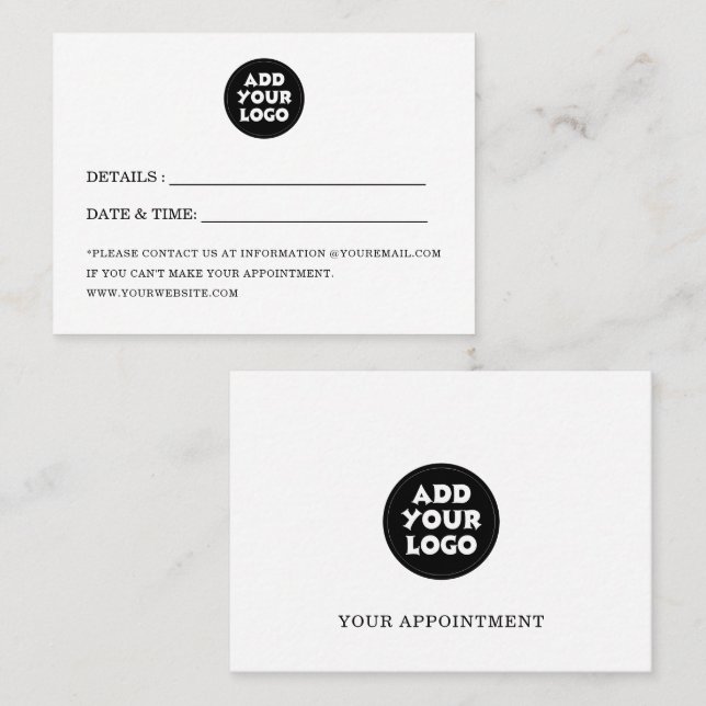 Custom logo Simple Modern Business Terminkarte (Vorne/Hinten)