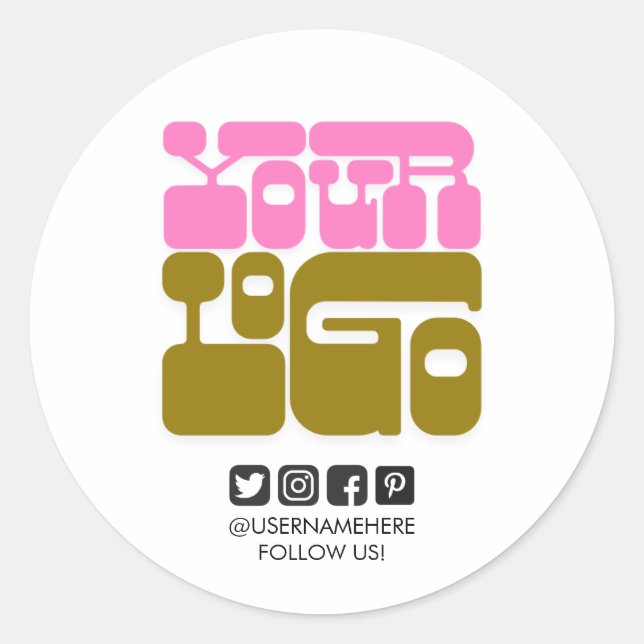 Custom Logo Social Media Round-Sticker - Unternehm Runder Aufkleber (Vorderseite)
