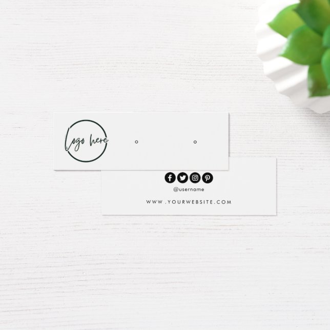 Custom logo social media stud earring display card (Schreibtisch)