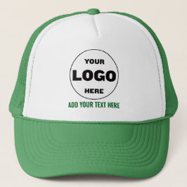 Custom Logo & Text Baseball Trucker Hat - Green Truckerkappe