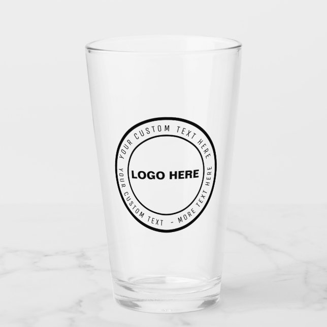 Custom Logo & Text Beer Glass | Personalised Gift Glas (Vorderseite)