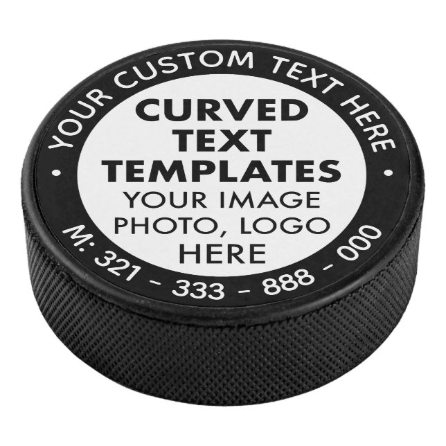 Custom Logo & Text Black Promotion Hockey Puck (3/4)