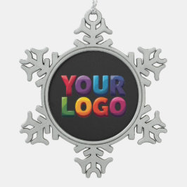 Custom Logo|Upload Your Logo | Business & Brand  Schneeflocken Zinn-Ornament