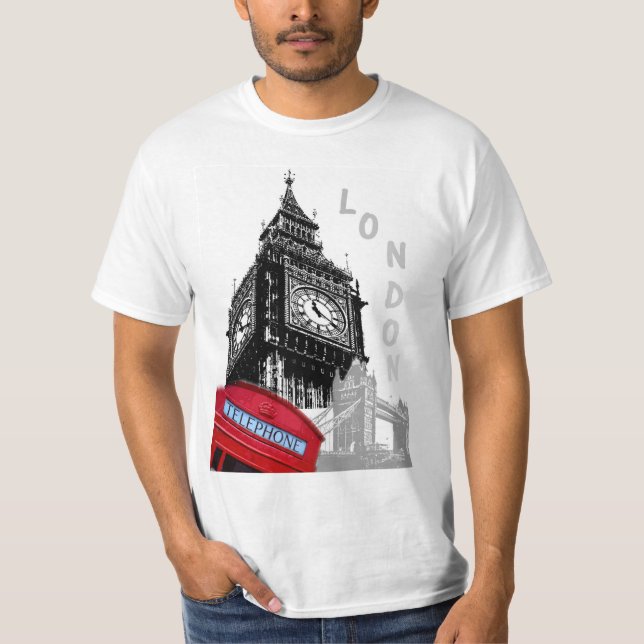 Custom London Big Ben Clock Tower Elegant T-Shirt (Vorderseite)