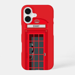Custom London Red Phone Booth iPhone 16 Hülle