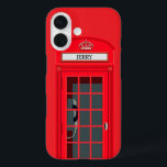 Custom London Red Phone Booth iPhone 16 Hülle<br><div class="desc">☎️ Carry ein Stück London, wo immer du hingehst! Dieses iPhone 16 Gehäuse zeichnet sich durch ein kühnes und stilvolles rotes, britisches Telefonkabinett aus, das Ihrem Gerät einen klassischen City-Charme verleiht. Personalisieren Sie es mit Ihrem Namen für eine einzigartige und auffällige Touch! Dauerhaft, schützend und perfekt für Liebhaber Vintager Ästhetik...</div>