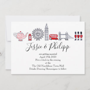 Custom London Wedding Einladung