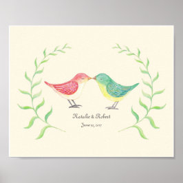 Custom Love Bird Art Poster Print Wedding Geschenk
