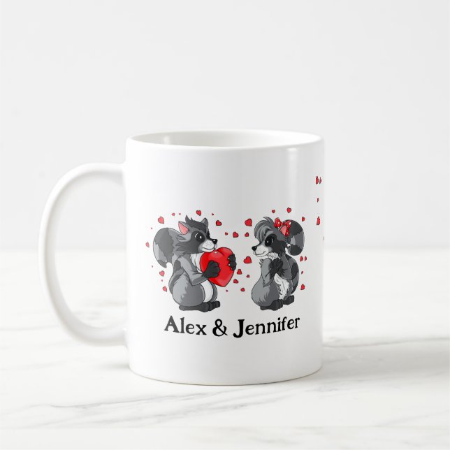 Custom Love Couple Names Personalized Kaffeetasse (Links)