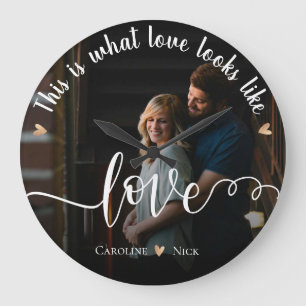 Custom LOVE "This is What Love Looks Like" Photo Große Wanduhr