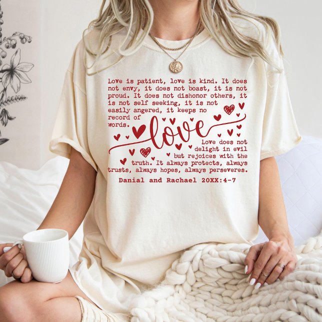 Custom Love Verse with Names for Wedding Gift Tri-Blend Shirt (valentine custom gift
)