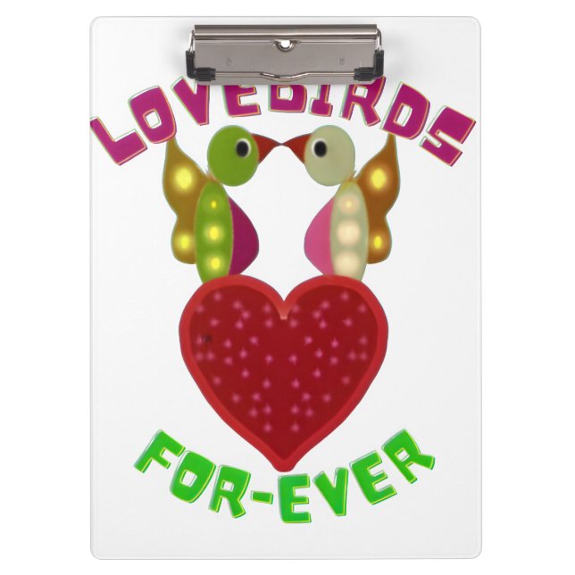 Custom Lovebirds Heart Gift Classic Playing Cards Klemmbrett (Vorderseite)
