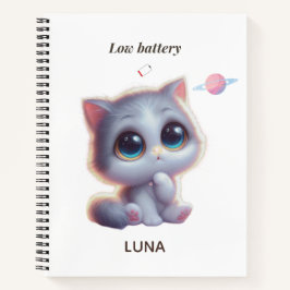 Custom Low Battery Cat Journal Notizbuch