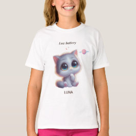 Custom Low Battery Cat T-Shirt