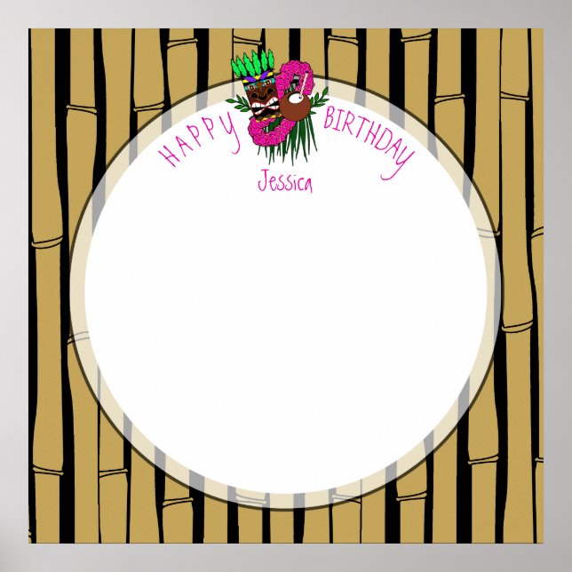 Custom Luau Birthday Party Thema Poster (Vorne)