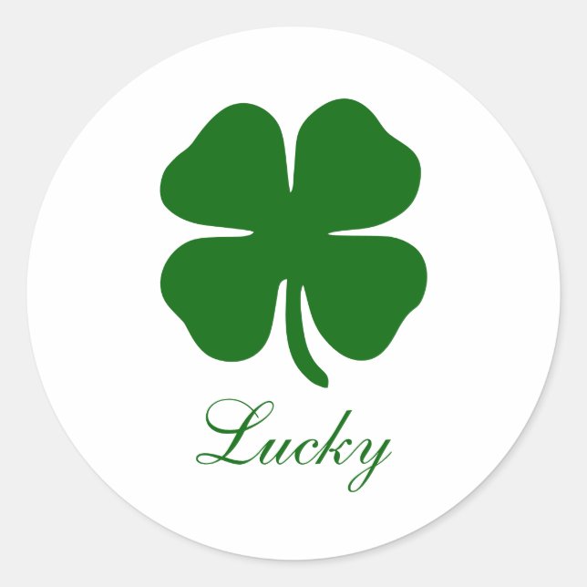 Custom Lucky Clover Runder Aufkleber (Vorderseite)