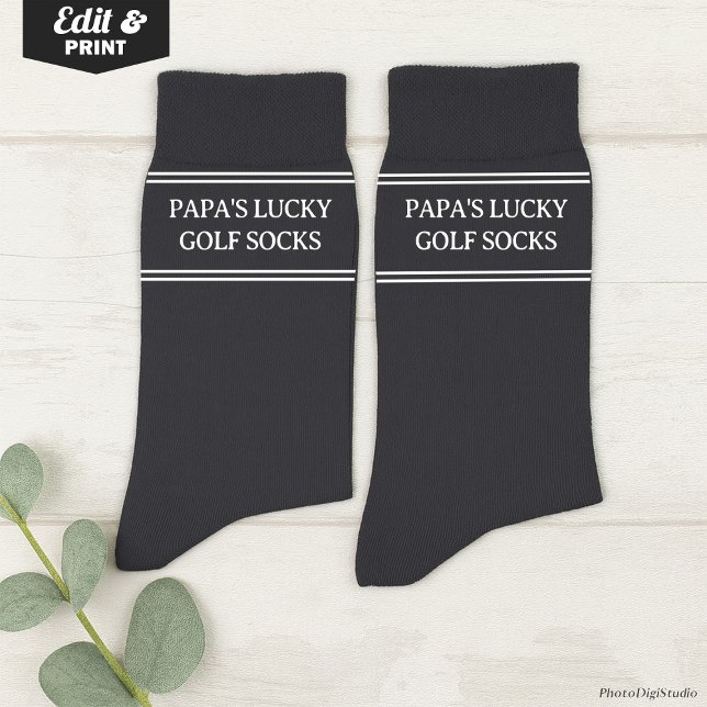 Custom Lucky Golf Socks, Golfer Christmas Birthday Socken (Custom Lucky Golf Socks Gray, Fun Golfer Grandfather Christmas Gift, Fun Socks for Husband Birthday)