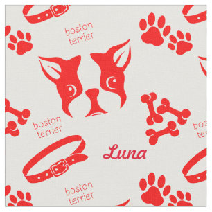 Custom Luna Terrier in Red Fabric Stoff