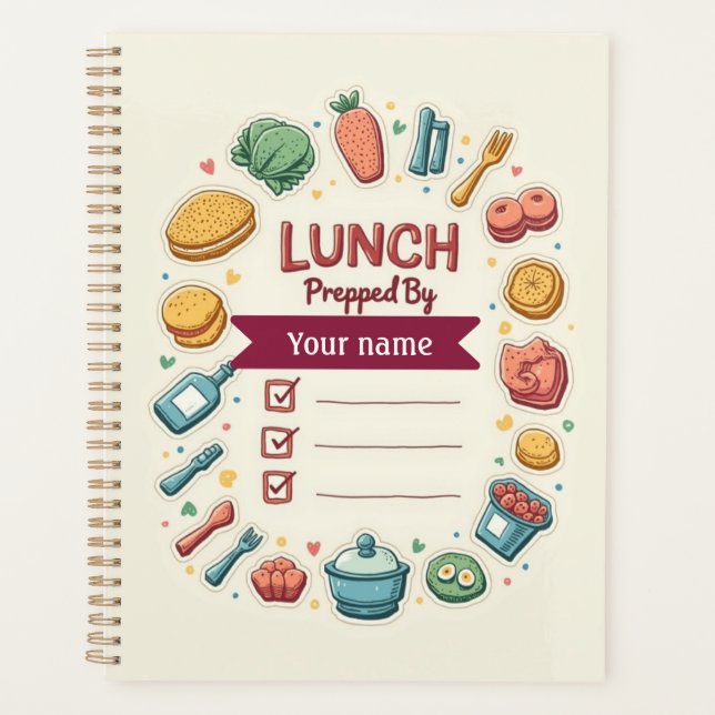 Custom Lunch Prep Label with Name Planer (Vorderseite)