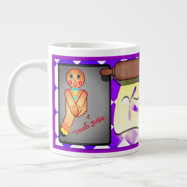 Custom lustige Gingerbrei Man Jumbo-Tasse (Links)