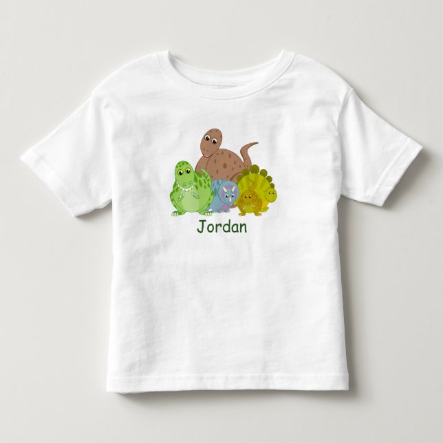 CUSTOM, lustiges Jurassisches niedliches Dinosauri Kleinkind T-shirt (Vorderseite)