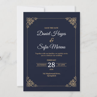Custom Luxury Gold Wedding Invitation 