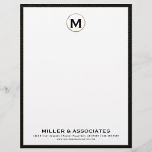 Custom Luxury Monogram Business Letterhead Briefbogen
