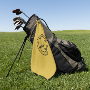 Custom M Gold Golf Handtuch mit Club Emblem