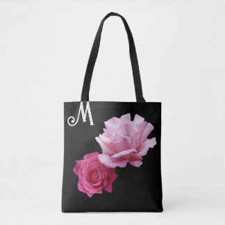 Custom M monogramm hübsch rosa Rosa Moderne Blüte Tasche