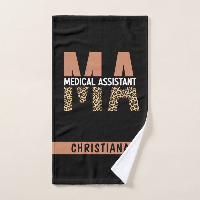 Custom MA Medical Assistant Leopard Print Handtuch (Handtuch)