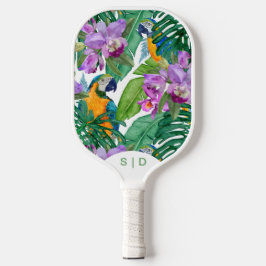 Custom Macaw Orchid Summer Pickleball Paddle