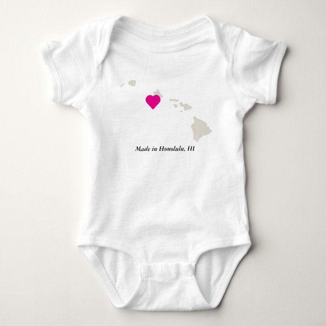 Custom Made in Hawaii Staat Liebe Baby T-Shirt Baby Strampler (Vorderseite)