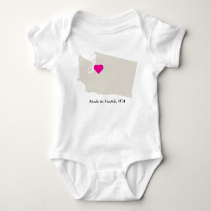 Custom Made in Washington Staat Liebe Baby T-Shirt Strampler