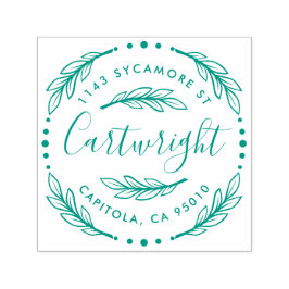 Custom Made Rustic Laurel Wreath Rücksendeadresse Permastempel