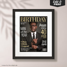 Custom Magazine Cover für Ihn Men Birthday Poster