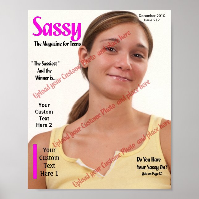 Custom Magazine Cover, Sassy Teen Poster (Vorne)