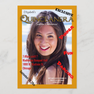 Custom Magazine Style Quinceanera Party Einladung