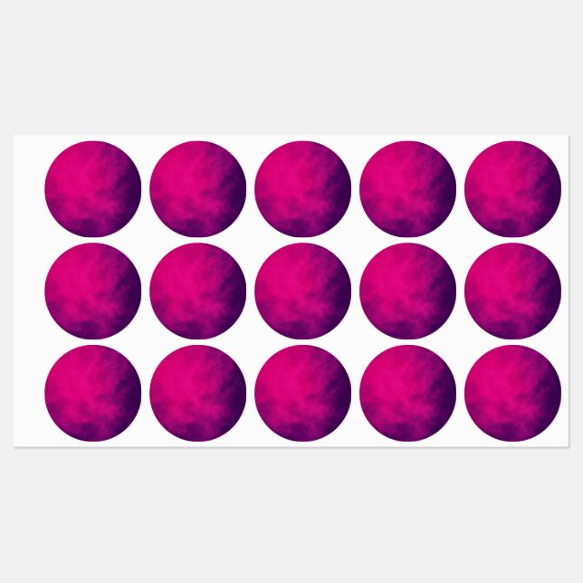 Custom Magenta Round Labels Etiketten (Blatt)