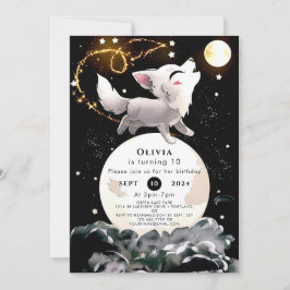 Custom Magical Wolf Geburtstag Einladung
