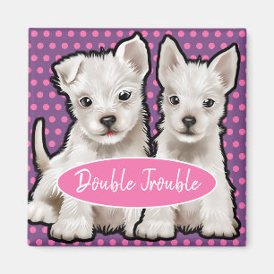 Custom Magnet doppelte Probleme niedliche Welpen.