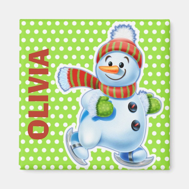 Custom Magnet Weihnachts-Snowman-Figuren. (Vorne)