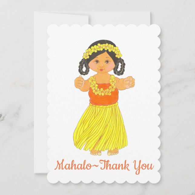 Custom Mahalo - Danke für die hawaiian Luau Card (Vorderseite)