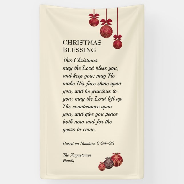 Custom MAI the LORD BLESS YOU Christmas Banner (Vertikal)