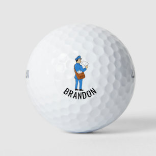Custom Mailman Retro Letter Carrier Golfball