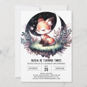 Custom Majestic Fox Geburtstag digital Einladung