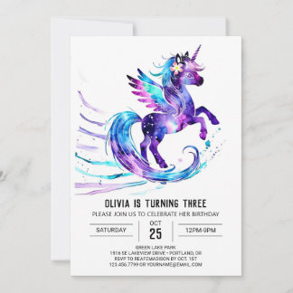 Custom Majestic Unicorn Digital Geburtstag Einladung