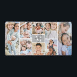 Custom Make Your Own 8 Photo Collage Schreibtischunterlage<br><div class="desc">Personalized Initial Name Monogram Photo Collage Desk Mat. Add a personal and stylish touch to your workspace with this custom desk mat, perfect as an office accessory or extra-large mouse pad for your work-from-home business. The design features a gray box in the center with a crisp white initial letter and...</div>