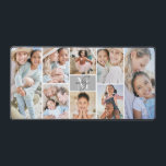 Custom Make Your Own 8 Photo Collage Schreibtischunterlage<br><div class="desc">Personalized Initial Name Monogram Photo Collage Desk Mat. Add a personal and stylish touch to your workspace with this custom desk mat, perfect as an office accessory or extra-large mouse pad for your work-from-home business. The design features a gray box in the center with a crisp white initial letter and...</div>